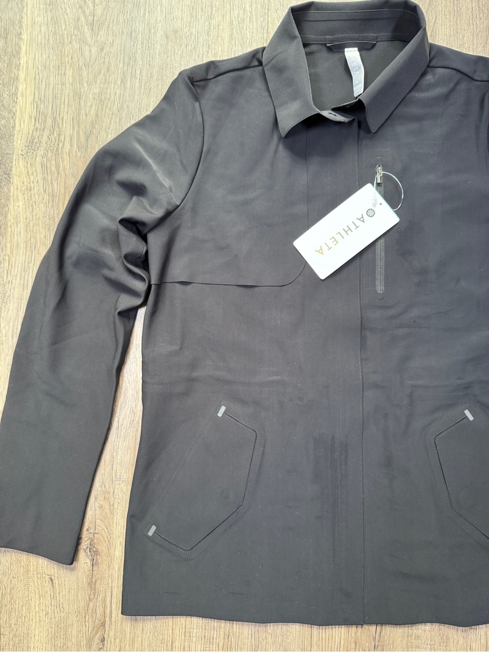Athleta Lunar Jacket NWT Black Zip Front Size 6 - Picture 5 of 13